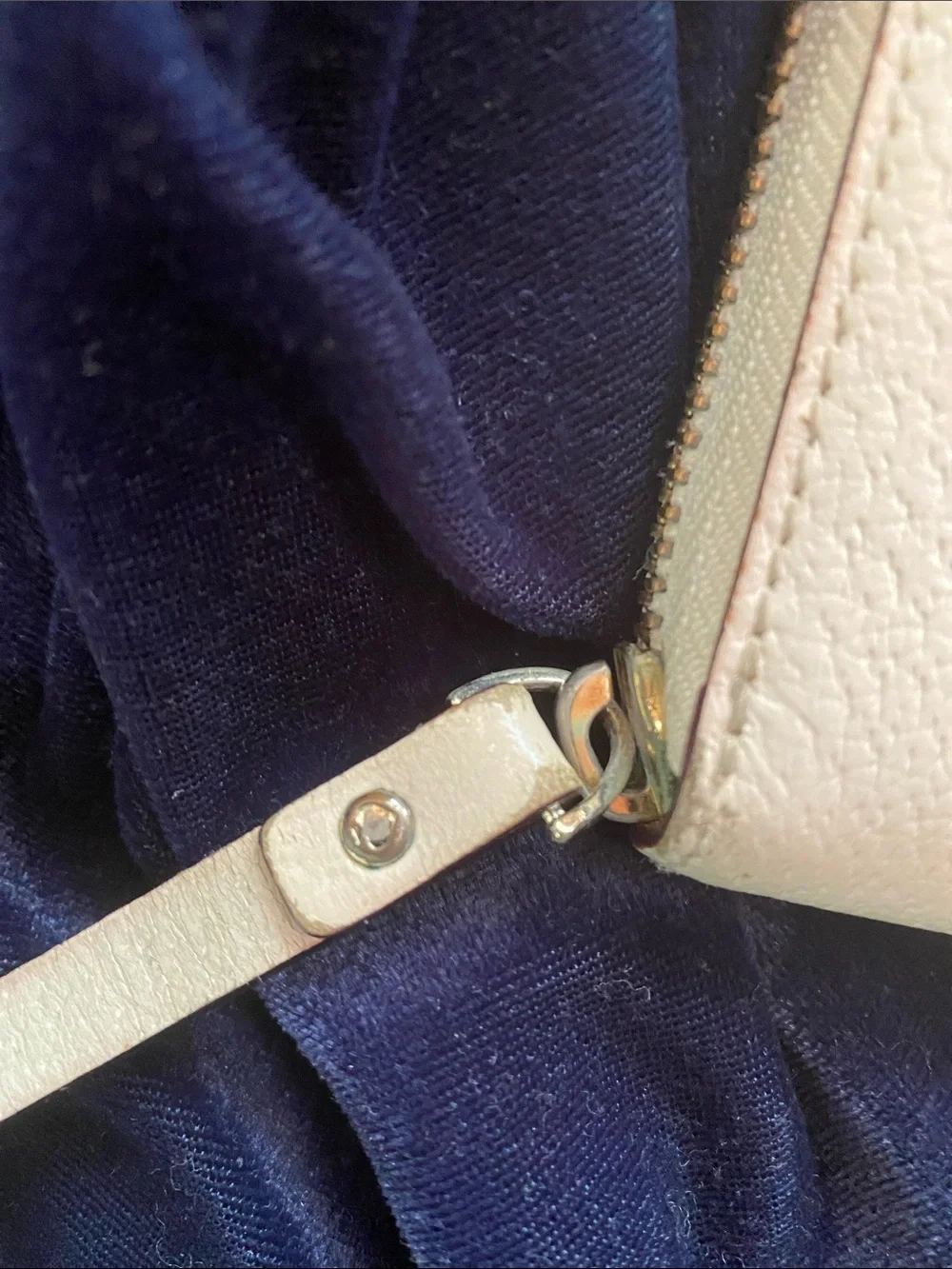 kate spade cream pebbled leather zip-around clutch wallet